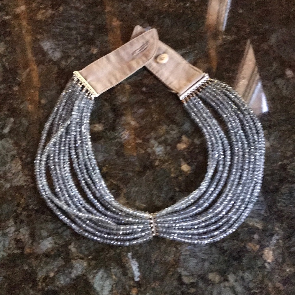 Brunello Cuccinelli multi strand, Faceted, iolite bib necklace